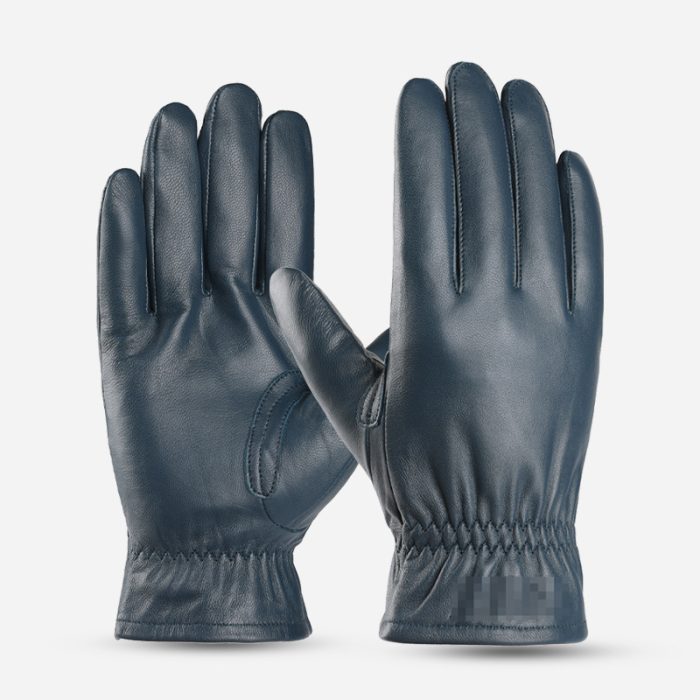Men's windproof and warm leather pilot gloves