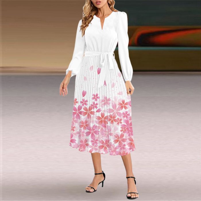 2023 Summer Women's Fashion Sexy Digital Printing V-neck Sleeveless Long Dress with Pockets European and American Dresses - Image 3