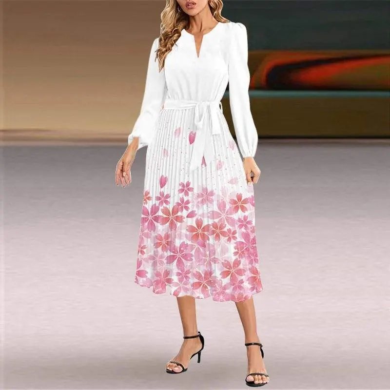 Summer Women's Fashion Sexy Digital Printing V-neck Sleeveless Long Dress with Pockets European and American Dresses - product detail image 4 by TRANSION