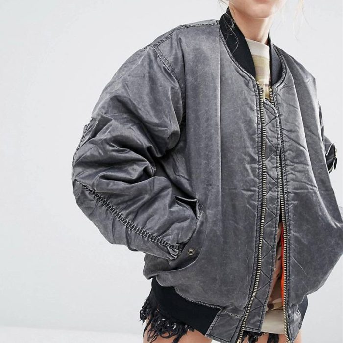 Tide brand washed old bomber jacket