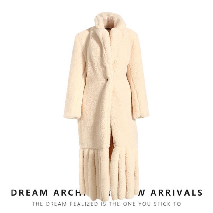 New Iceland fleece faux fur long coat - Image 4