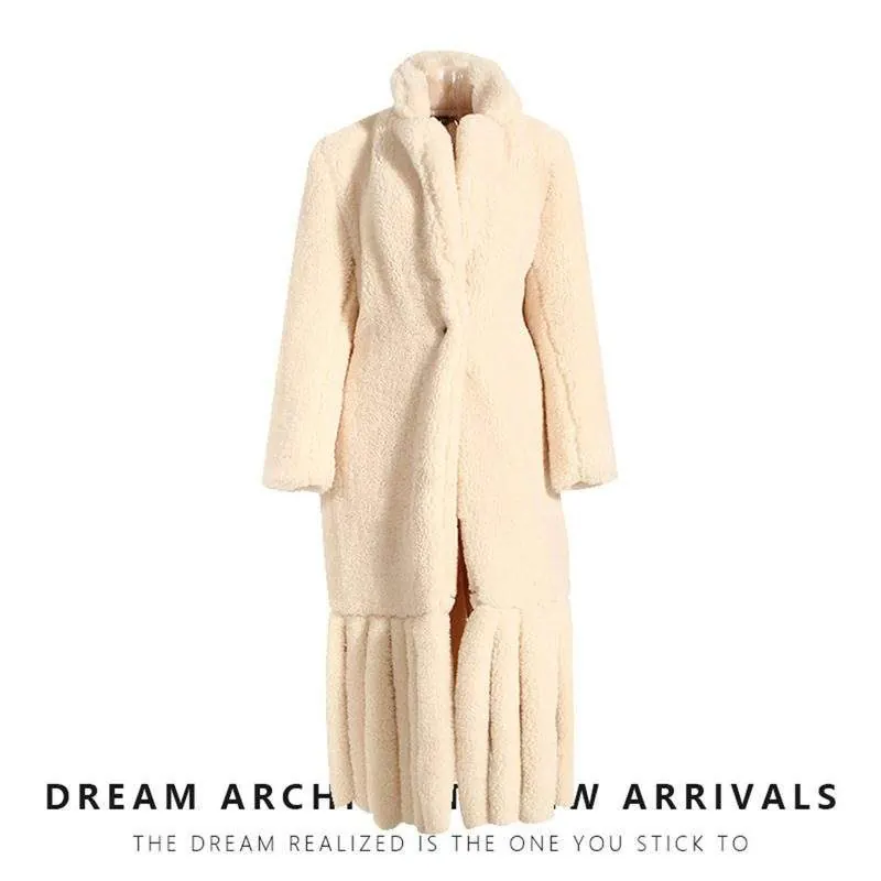 New Iceland fleece faux fur long coat - product detail image 3 by TRANSION