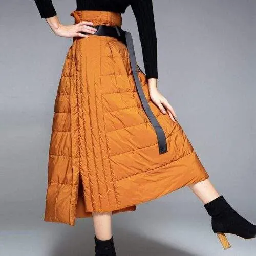 Mid-Length A-Line Skirt Cover Hip Down Skirt - product detail image 1 by TRANSION