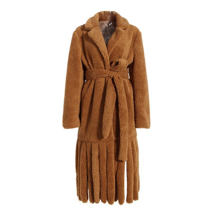 New Iceland fleece faux fur long coat