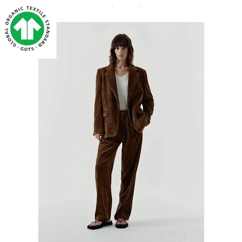 GOTS organic cotton certified corduroy suit - custom OEM apparel by TRANSION