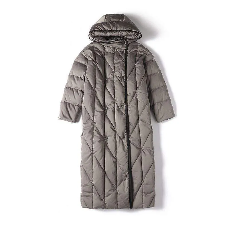 Women’s long warm down jacket - product detail image 1 by TRANSION