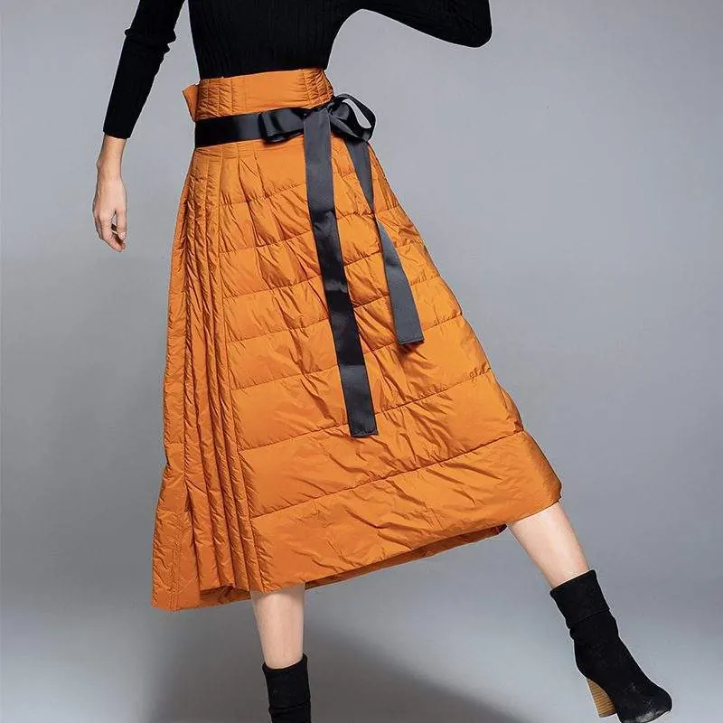 Mid-Length A-Line Skirt Cover Hip Down Skirt - product detail image 2 by TRANSION