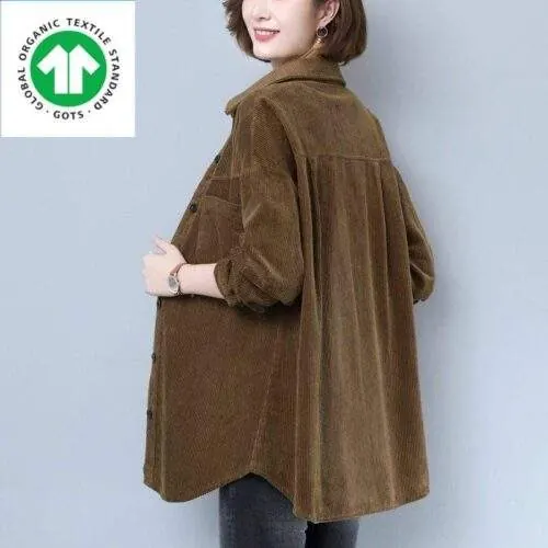 GOTS organic cotton certified corduroy shirt - product detail image 3 by TRANSION