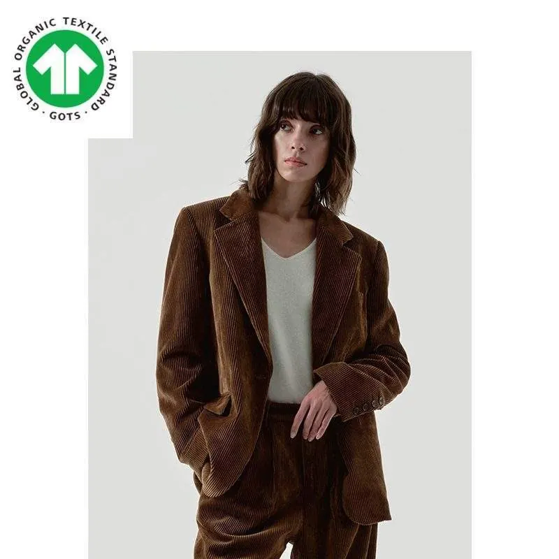GOTS organic cotton certified corduroy suit - product detail image 5 by TRANSION