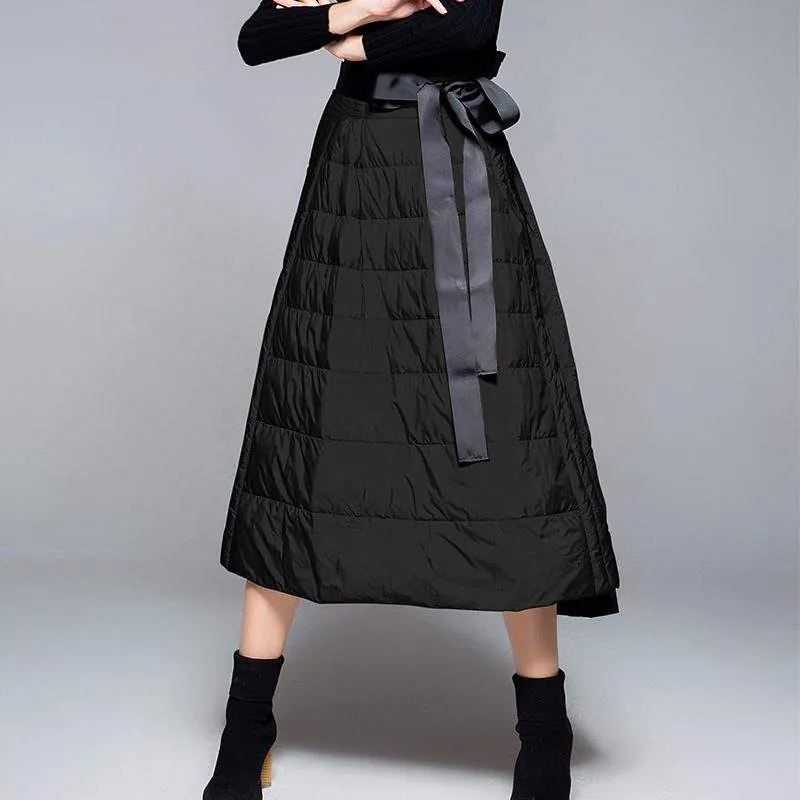 Mid-Length A-Line Skirt Cover Hip Down Skirt - product detail image 3 by TRANSION