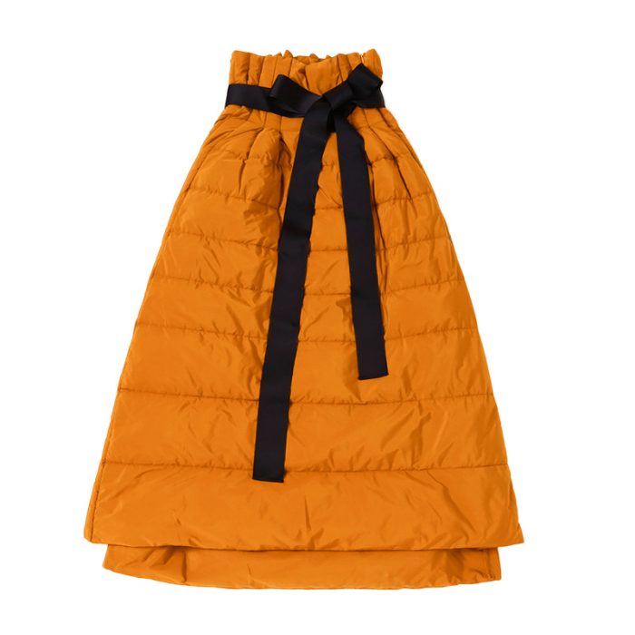 Mid-Length A-Line Skirt Cover Hip Down Skirt - Image 5