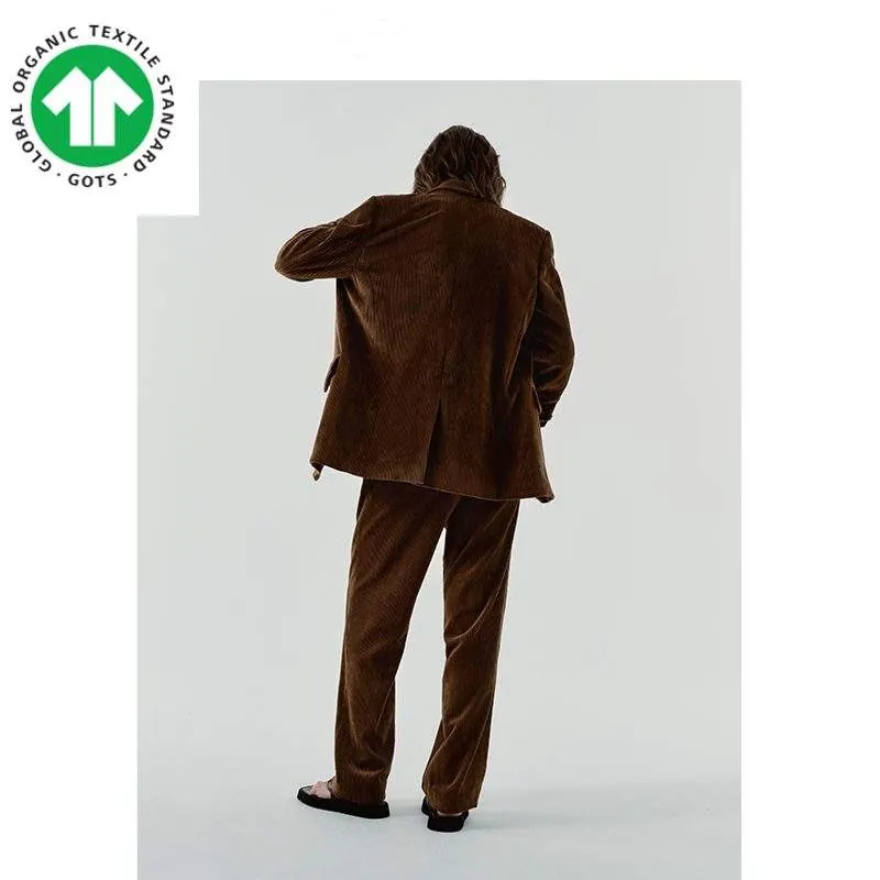 GOTS organic cotton certified corduroy suit - product detail image 1 by TRANSION