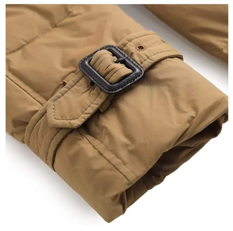 Women's long warm 90 white duck down jacket - product detail image 6 by TRANSION