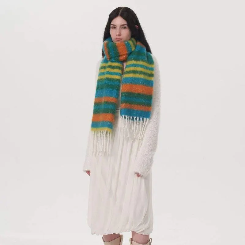 Winter Thick Faux Cashmere Plaid Scarf - custom OEM apparel by TRANSION