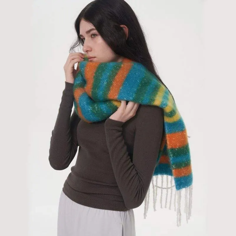 Winter Thick Faux Cashmere Plaid Scarf - product detail image 1 by TRANSION