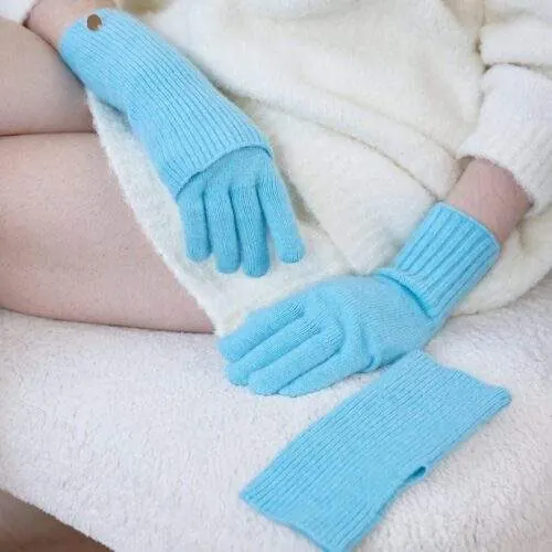 Detachable Wool Blend Knit Gloves – Warm Winter Gloves for Women - product detail image 3 by TRANSION