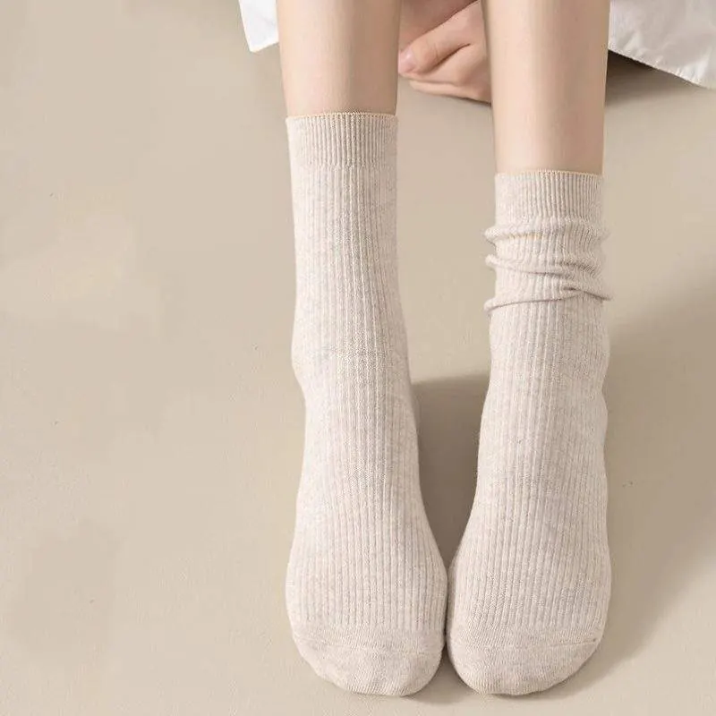 Double Stitch Thin Stripe Mid-Calf Socks – Sweat-Absorbing Breathable - product detail image 2 by TRANSION