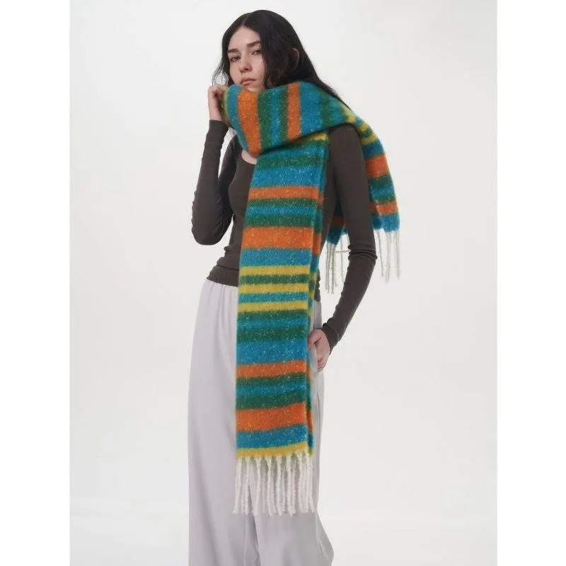 Winter Thick Faux Cashmere Plaid Scarf - product detail image 3 by TRANSION