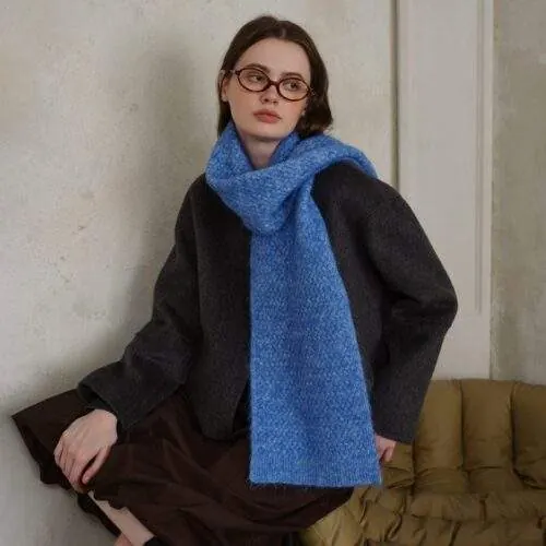 Diamond Pattern Solid Knit Scarf – Women’s Winter Warm - product detail image 1 by TRANSION