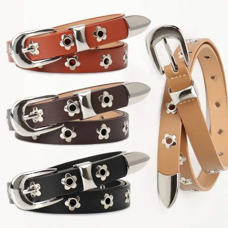 Vintage Grommet Women’s Belt – Stylish Fashion Belt - custom OEM apparel by TRANSION