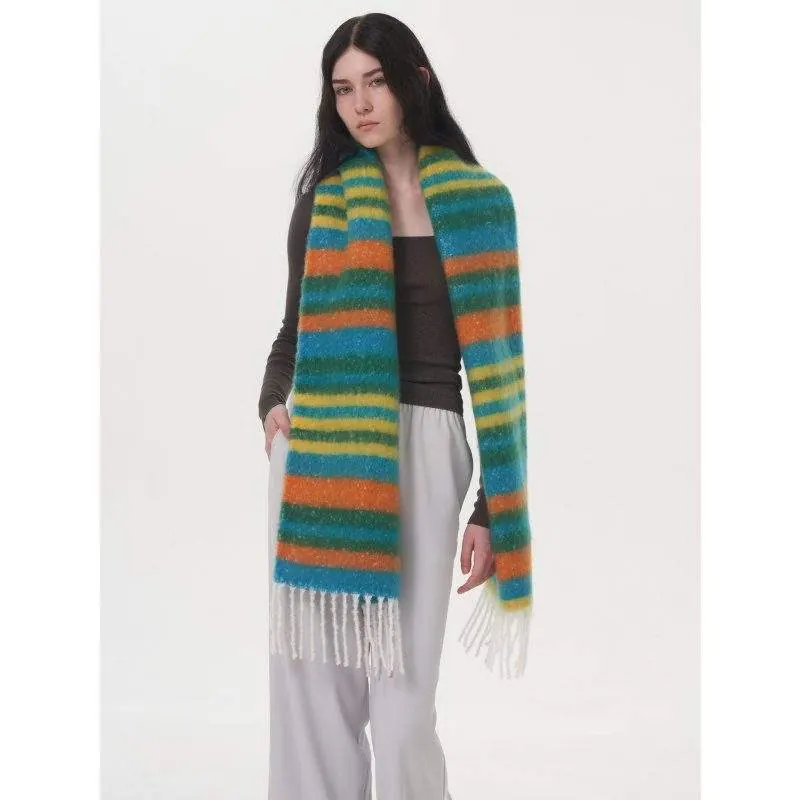Winter Thick Faux Cashmere Plaid Scarf - product detail image 2 by TRANSION