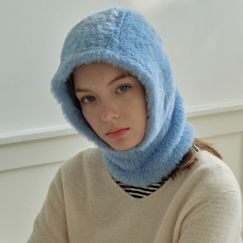 Solid Color Faux Mink Pull-On Knit Beanie – Women Winter Hat