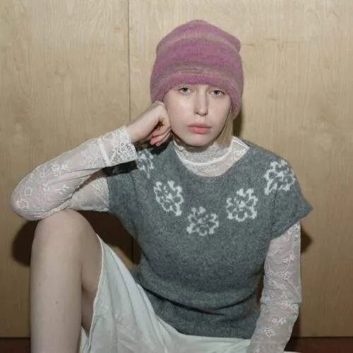 Vintage Gradient Knit Beanie – Soft Striped Knitted Winter Hat - product detail image 3 by TRANSION