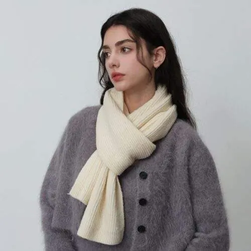 Winter Warm Wool Blend Knit Scarf – Soft & Comfortable - product detail image 3 by TRANSION