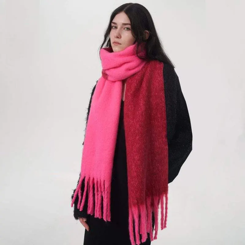 Two-Tone Faux Cashmere Scarf – Thick & Warm - custom OEM apparel by TRANSION