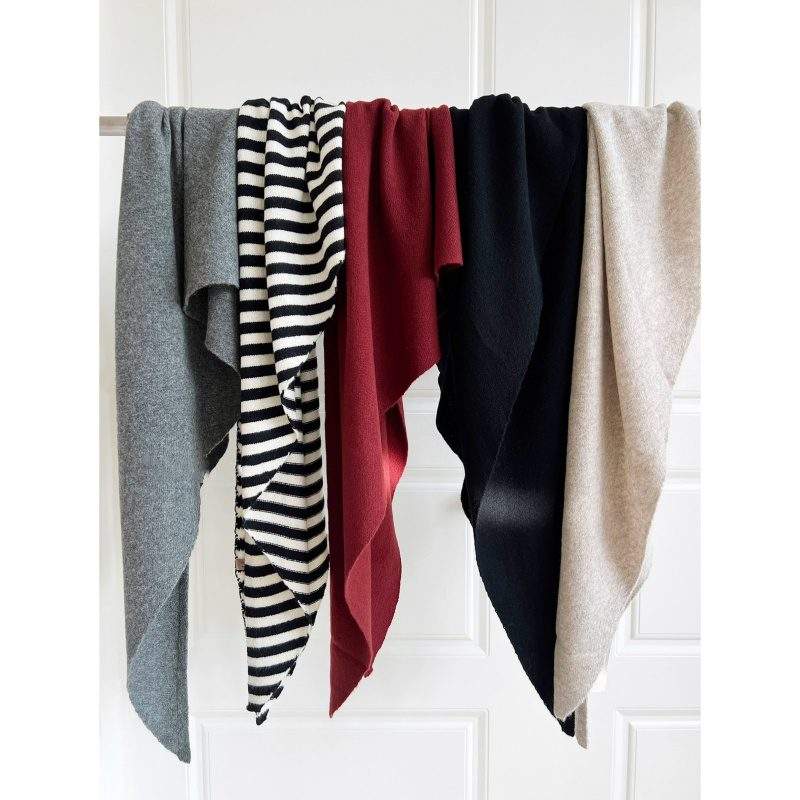 Oversized Wool-Blend Striped Triangle Knit Scarf – Warm Winter Scarf for Women - Image 4
