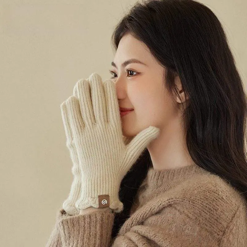 Women’s Fashion Lace Knit Gloves | Winter Warm Thick Soft Gloves - custom OEM apparel by TRANSION