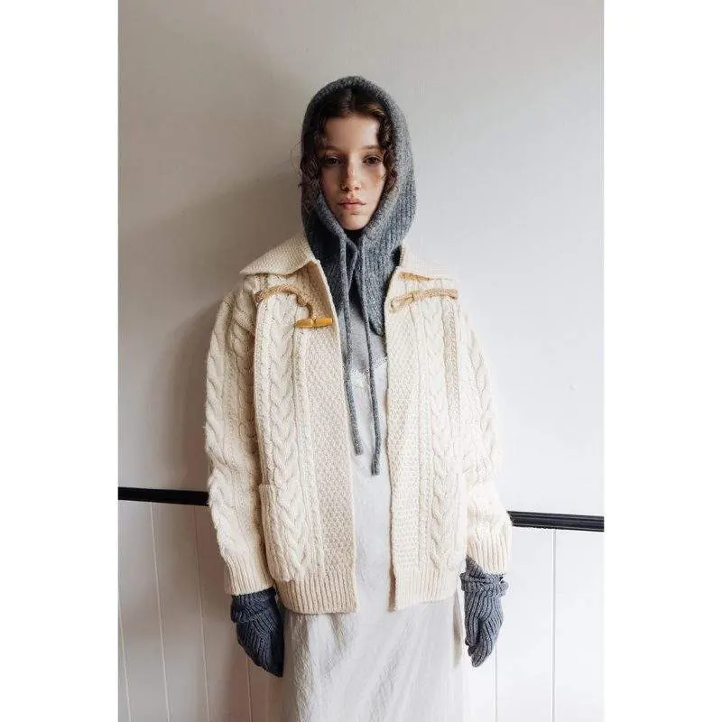 Fashion Knit Hat Scarf Set – Warm Winter Hooded Hat for Women - product detail image 3 by TRANSION