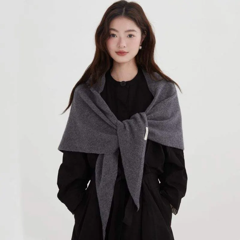 100% Wool Oversized Shawl for Women | Warm Winter Wrap & Scarf - product detail image 3 by TRANSION