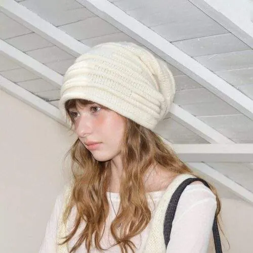 Wool Knit Beanie – Warm Autumn & Winter Hat for Women - product detail image 3 by TRANSION