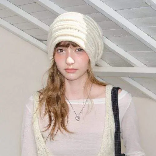 Wool Knit Beanie – Warm Autumn & Winter Hat for Women - custom OEM apparel by TRANSION