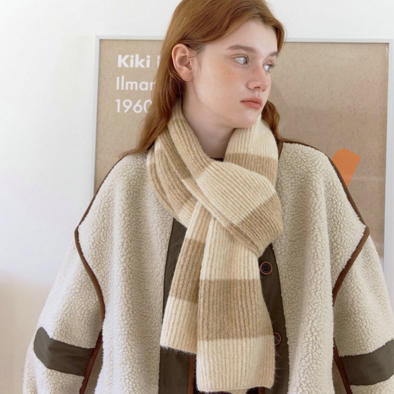 Striped Knit Neck Warmer | Winter Cozy & Versatile Scarf