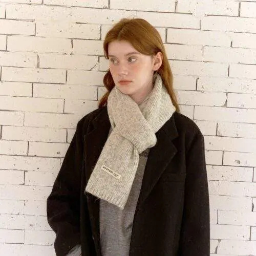 Solid Color Knit Scarf | Soft & Skin-Friendly Neck Warmer - product detail image 3 by TRANSION
