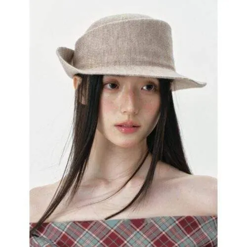 Retro Knit Brim-Up Dress Hat for Autumn & Winter - product detail image 3 by TRANSION