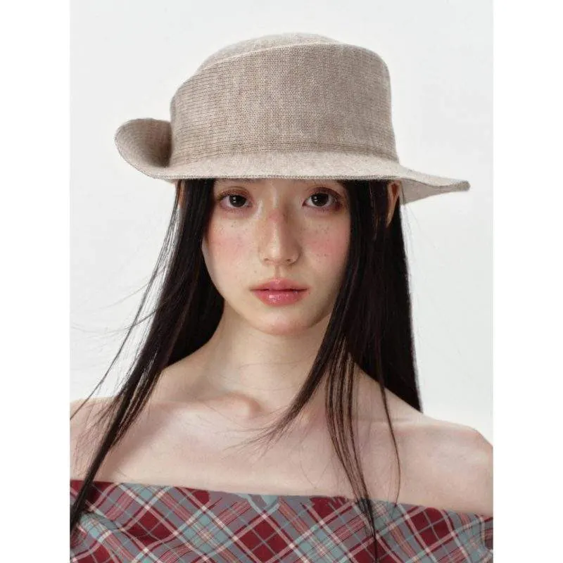 Retro Knit Brim-Up Dress Hat for Autumn & Winter - custom OEM apparel by TRANSION