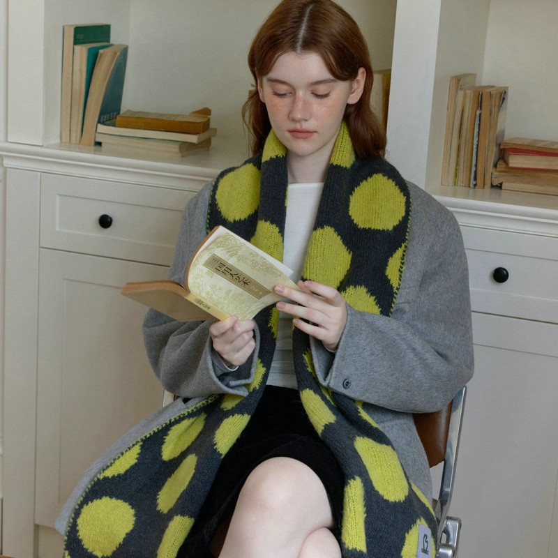 Wool Polka Dot Scarf | Warm Stylish Winter Scarf - Image 4