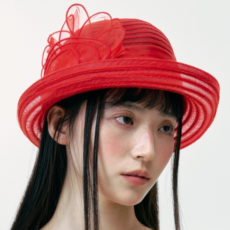 Vintage Organza Short-Brim Bucket Hat for Women – Breathable Summer Elegant Hat - Image 4