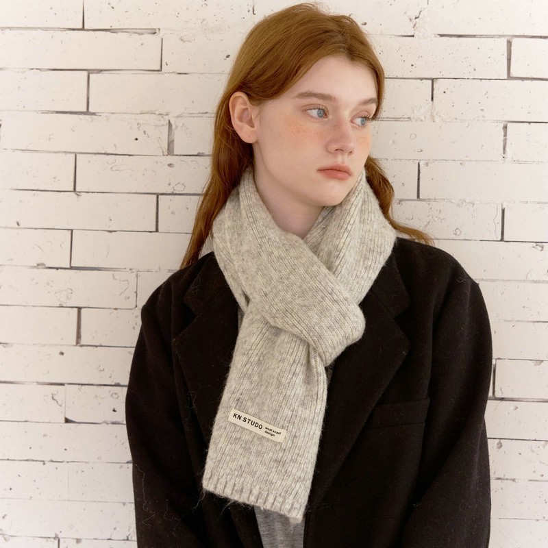 Solid Color Knit Scarf | Soft & Skin-Friendly Neck Warmer