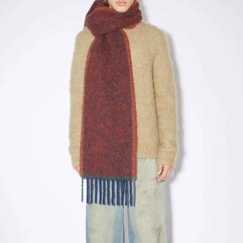 Solid Color Mohair Scarf – Thick Winter Warm Scarf for Women - product detail image 3 by TRANSION