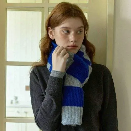 Striped Knit Neck Warmer | Winter Cozy & Versatile Scarf - product detail image 3 by TRANSION