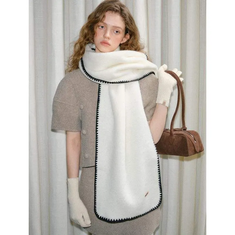 Soft Simple Scarf for Women – Warm Faux Cashmere Winter Shawl - product detail image 3 by TRANSION