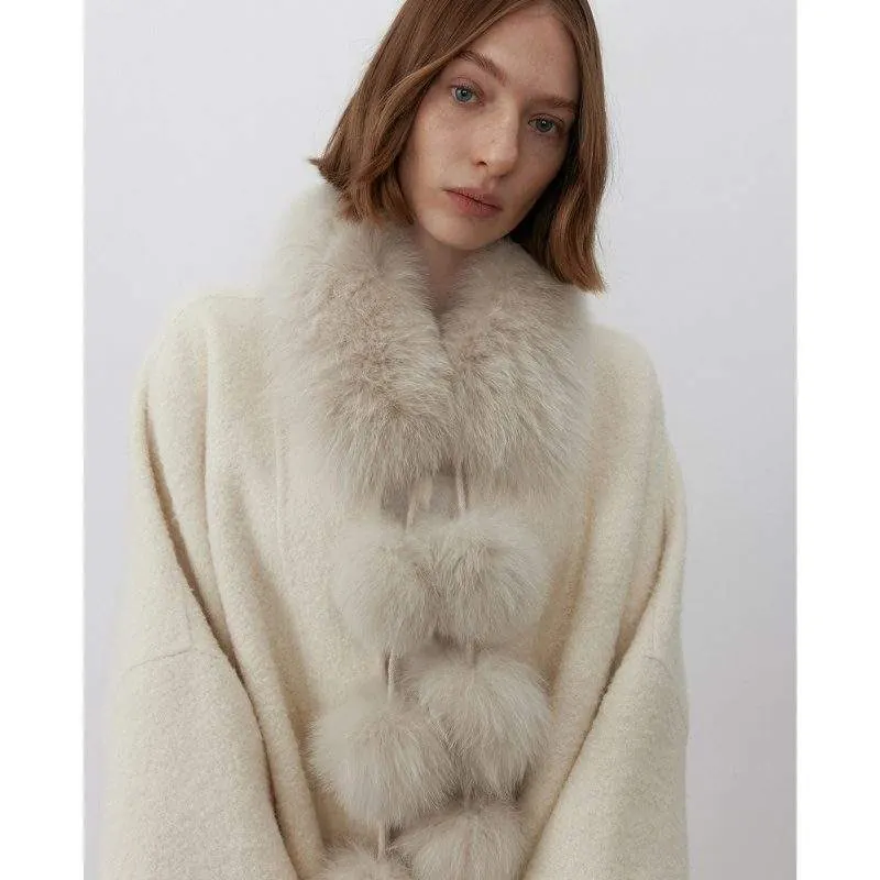 Women’s Fox Fur Scarf – Warm Plush Winter Neck Warmer - product detail image 4 by TRANSION
