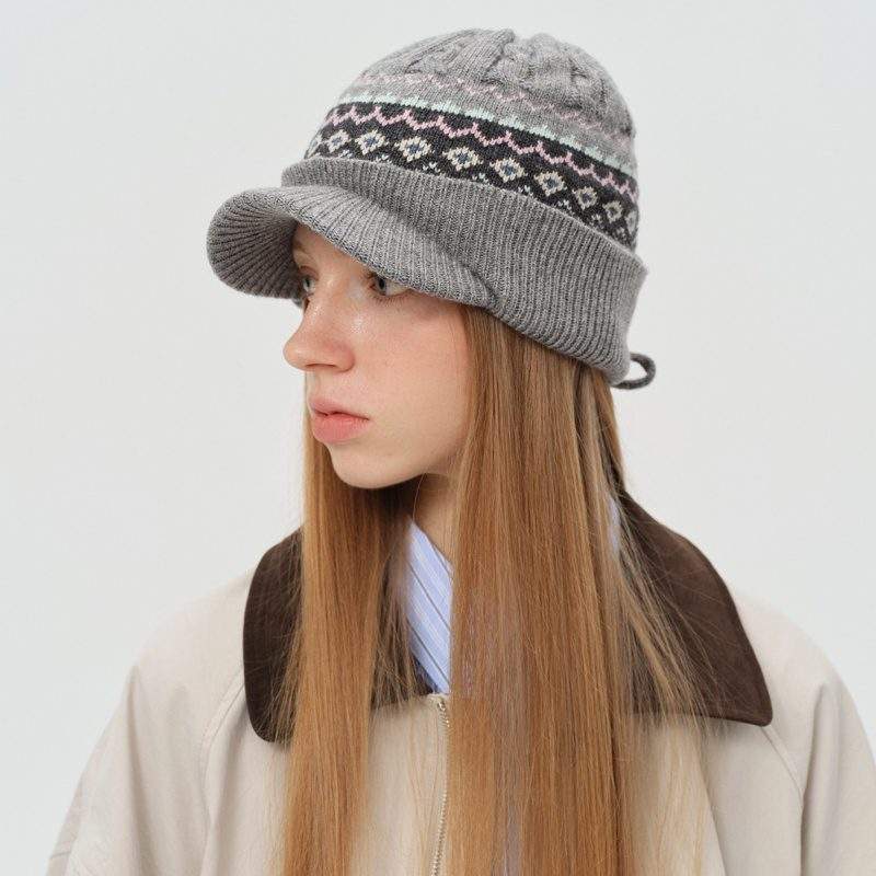 Vintage Wool-Blend Tie Knit Hat – Women’s Warm Winter Beanie - Image 2