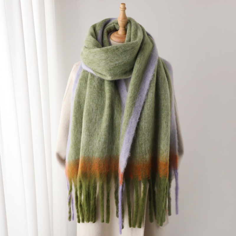 Faux Cashmere Gradient Fringe Scarf – Warm Winter Neck Scarf for Women - Image 3