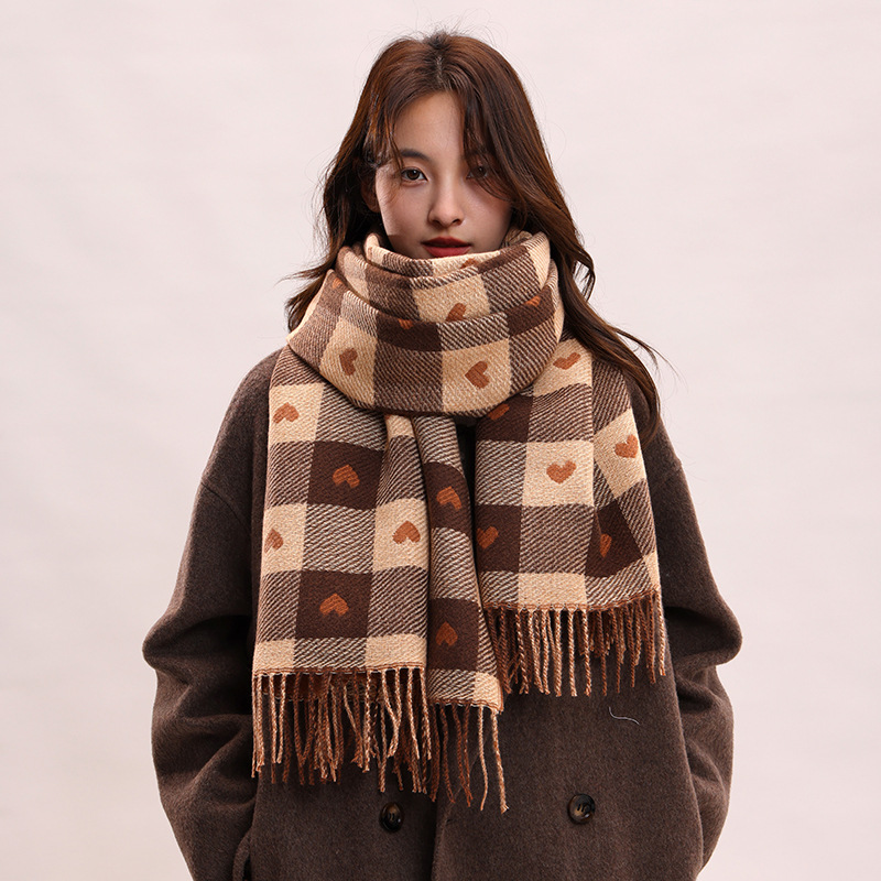 Women’s Autumn Winter Warm Plaid Knitted Neck Warmer | Cozy & Stylish Scarf for Women