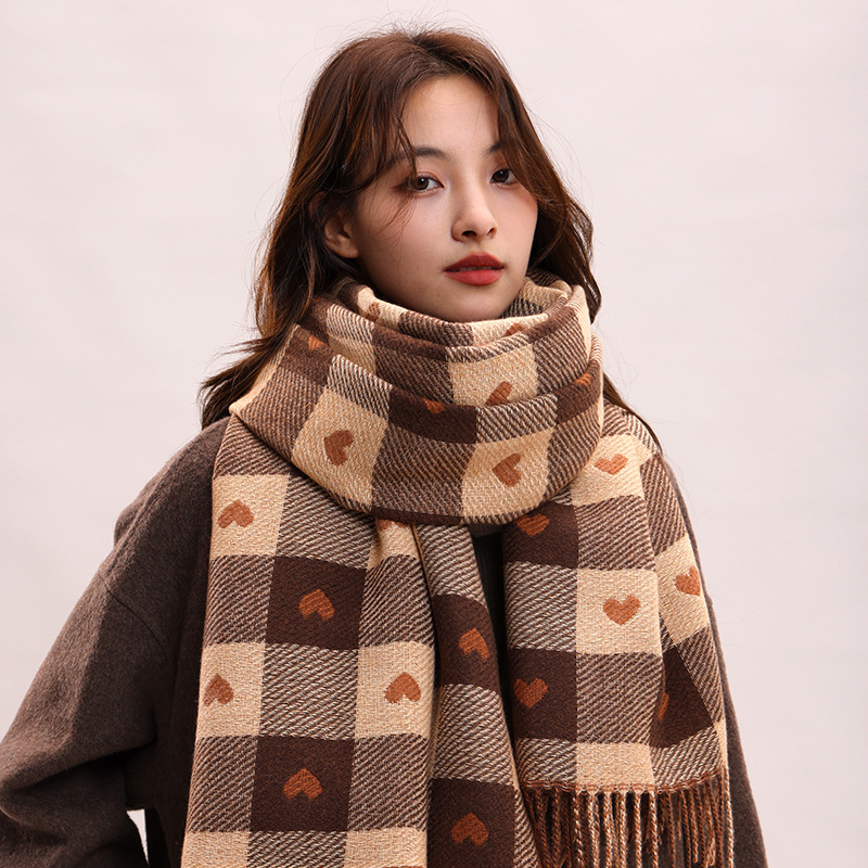 Women’s Autumn Winter Warm Plaid Knitted Neck Warmer | Cozy & Stylish Scarf for Women - Image 2